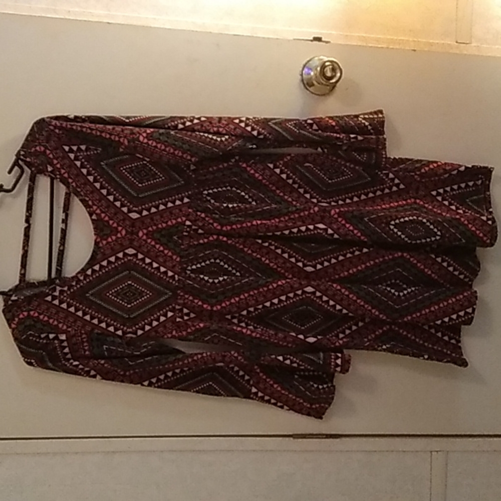 Long flared sleeved mini dress